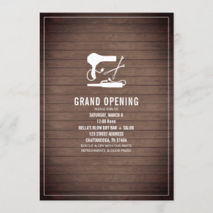 Convite Beleza Salão Abrindo Cabelo Ferramentas Madeira R