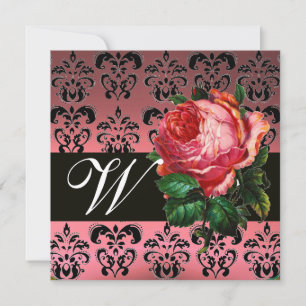 CONVITE BELÍSSIMA ROSA PINK  PRETO BRANCO  MONOGRAMA DAMAS