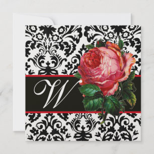CONVITE BELÍSSIMA ROSA PINK  PRETO BRANCO  MONOGRAMA DAMAS
