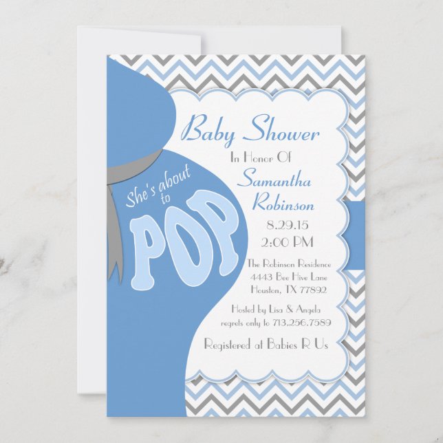 Convite Belly Bump Ela está prestes a POP Chá (Frente)