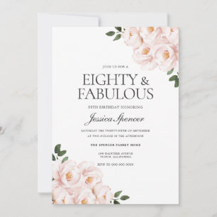 Convite Belo 80 cor-de-rosa-rosa Elegante Aniversário