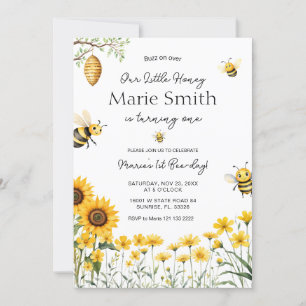 Convite Belo Aniversário Da Abelha Nosso Pequeno Mel Prime
