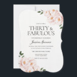 Convite Belo aniversário de 30 anos cor-de-rosa-rosa brilh<br><div class="desc">Bonita Laid Blush Pink Elegante aniversário de 30 anos Convite Ver coleção correspondente em Niche e Nest Store</div>