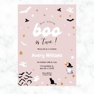 Convite Belo aniversário do nosso pequeno Boo Halloween a 