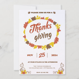 Convite Belo banquete de Leafy Pumpkin Folha no Cristal