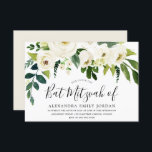 Convite Belo Bar de Flores Brancas Mitzvah Bat Mitzvah<br><div class="desc">Belo Bar de Flores Brancas Mitzvah Bat Mitzvah Adequado para ambos os Bares Mitzvah e Bat Mitzvah</div>