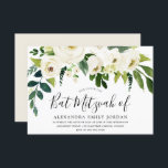 Convite Belo Bar de Flores Brancas Mitzvah Bat Mitzvah<br><div class="desc">Belo Bar de Flores Brancas Mitzvah Bat Mitzvah Adequado para ambos os Bares Mitzvah e Bat Mitzvah</div>