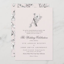 Belo Blush Floral 'A' Monograma Escrito