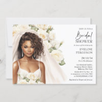 Belo boho branco-de-rosas-brancas, afro-americano