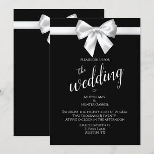 Convite Belo Bonito Casamento Branco Negra