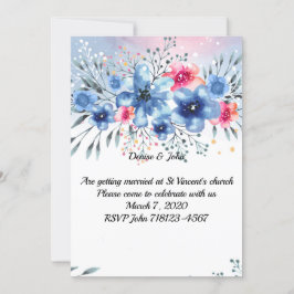 Convite Belo Casamento De Flor De Aquarela
