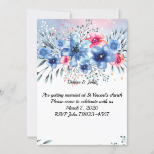 Convite Belo Casamento De Flor De Aquarela
