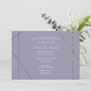 Convite Belo Casamento de Fotografia Lavanda Elegante II