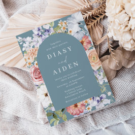 Convite Belo Casamento de Frame de Arca Floral Botânica