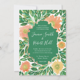 Convite Belo Casamento de Pintura Por Aquarela