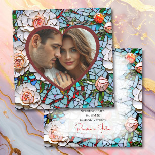 Convite Belo Casamento de Vidro e Azulejo Márabe
