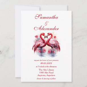 Convite Belo Casamento Flamingos