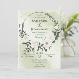 Convite belo casamento floral floral verde