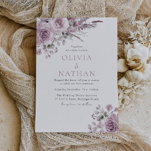 Convite Belo Casamento Floral Rosa Boho