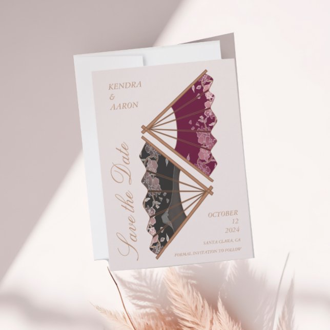 Convite Belo Casamento Moderno Japonês Salve A Data (Criador carregado)