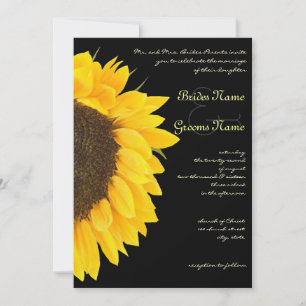 Convite Belo Casamento Negro De Girassol