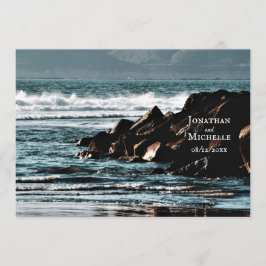 Convite Belo Casamento Oceano, Ondas e Praia de Rocks