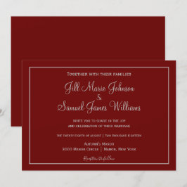 Convite Belo Casamento Vermelho e Cinza