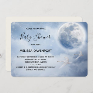 Convite Belo céu azul com Chá de fraldas de Cisnes Voadora