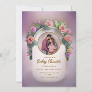 Convite Belo Chá de fraldas de Fotografias Personalizadas