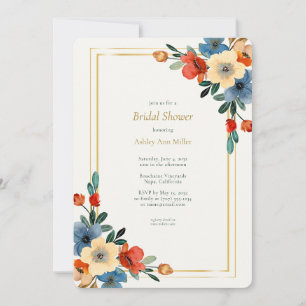Convite Belo Chá de panela de Aquarela Floral