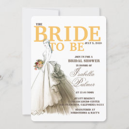 Convite Belo Chá de panela de Desenho Bridal