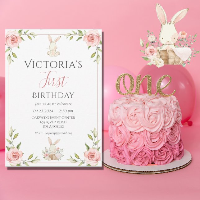 Convite Belo Coelhinho 1rua Primeira Festa de aniversário (Criador carregado)