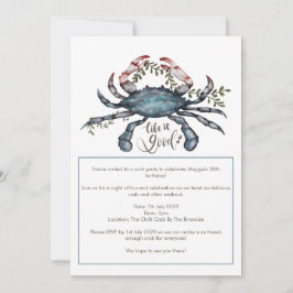 Convite Belo Design de caranguejo azul