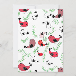 Convite Belo design temático de pássaros, estampado 