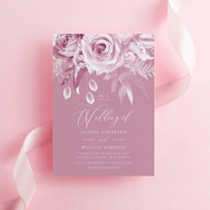 Convite Belo Designer Dusty Pink Rose Casado