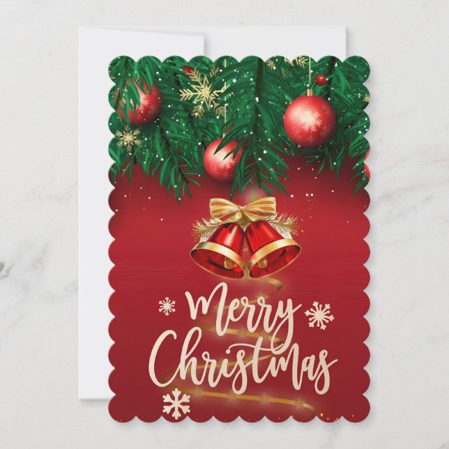 Convite Belo Dourado Feliz Natal Pessoal (Frente)