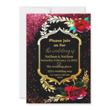 Belo e romântico, elegante, Red e Ouro wedd