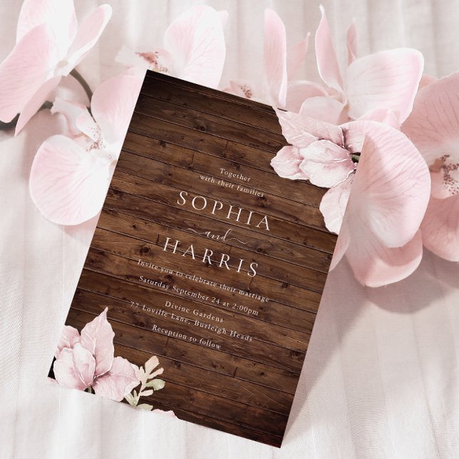 Convite Belo Elegância Blush Casamento outono Russo (Criador carregado)