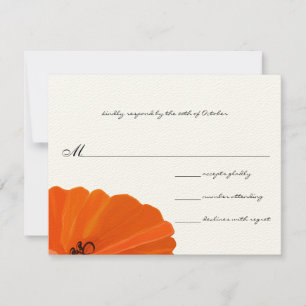 Convite Belo Elegante Coral Poppy Casamento RSVP