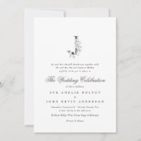 Belo Floral 'J' Monograma Casamento Escrito