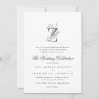 Belo Floral 'Z' Monograma Casamento Escrito