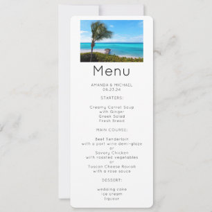 Convite Belo Menu de Árvore de Palmeira Tropical Ventilada