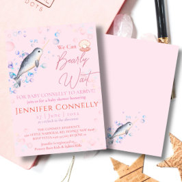 Convite Belo oceano Narwhal conchas baleeiras Chá de frald