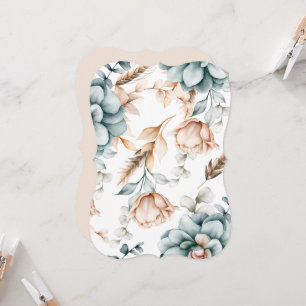 Convite Belo padrão floral sem costura com vinheta