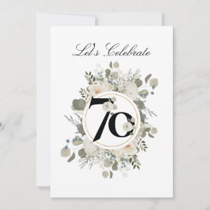 Convite Belo Pastel Floral 70 ANNIVERSARY