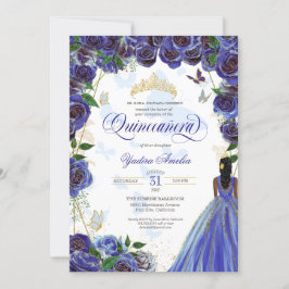 Convite Belo Rosa Azul-Elegante Borboleta Quinceanera