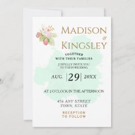 Convite Belo Verde limão 💚 Casamento Elegante Boho