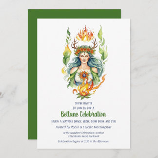 Convite Beltane Fire Summer Goddess Floral Sabbat Party