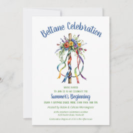 Convite Beltane Maypole Summer Floral Sabbat Party