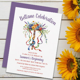 Convite Beltane Maypole Summer Floral Sabbat Party